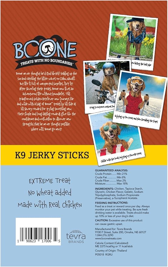 Boone 6 Oz K9 Jerky Sticks (Chicken Flavored), One Size