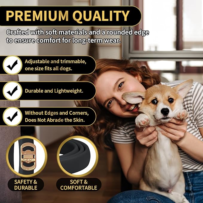 4 Pack Flea Collar for Dogs, 32 Months Flea and Tick Prevention for Dogs, Waterproof Dog Flea Collar, Dog Flea and Tick Treatment, Adjustable Flea and Tick Collar for Dogs Puppy-Black