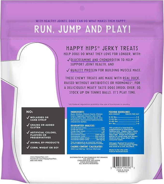 Jerky Dog Treats, Duck, 20 oz. Pouch