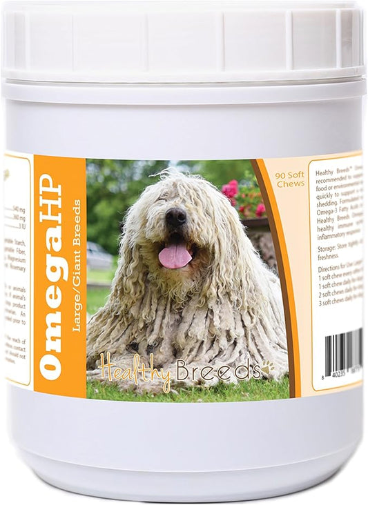 Healthy Breeds Komondorok Omega HP Fatty Acid Skin and Coat Support Soft Chews 90 Count