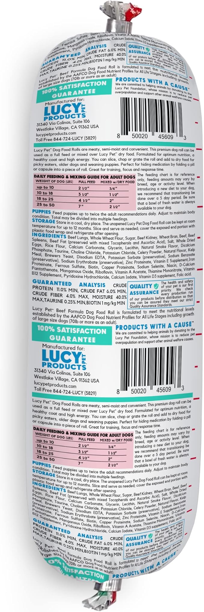 Lucy Pet Products Lucy Pet Beef Formula Dog Food Rolls
