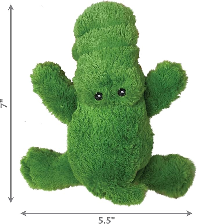 KONG Cozie Ali The Alligator and 3 SqueakAir Balls - Fun, Interactive Dog Toys - Balls for Fetch & Soft, Sturdy Toy for Indoor Play - for Small Dogs