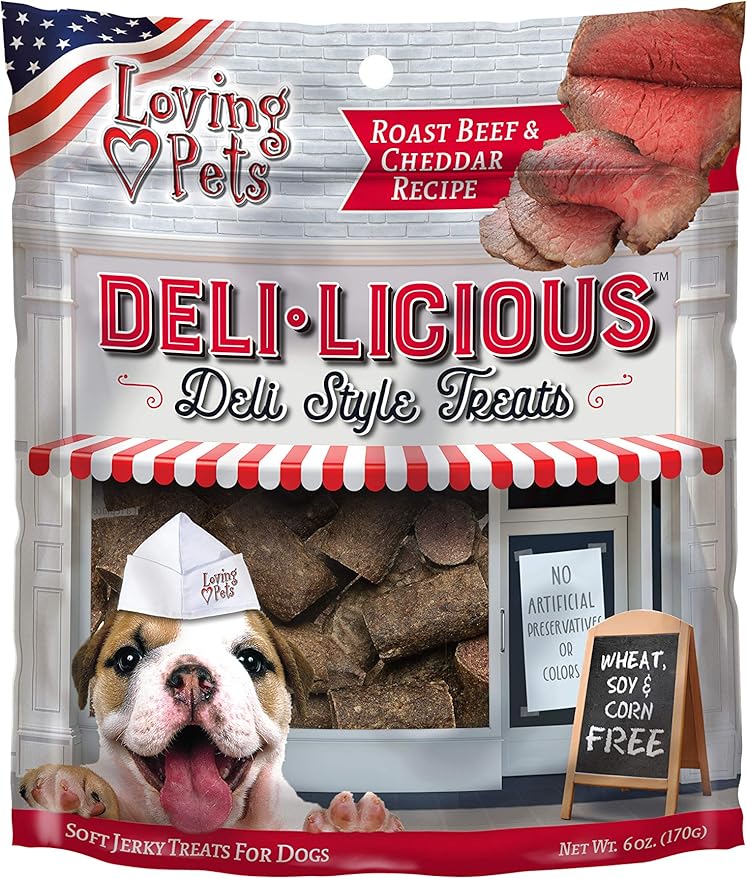 Loving Pets Deli-Licious Roast Beef & Cheddar Recipe Soft Jerky Dog Treats (6 Oz)