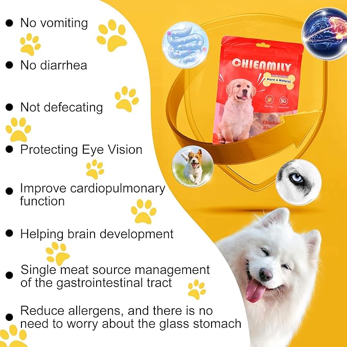 Dog Treats Chicken Rings, Single Ingredient Natural Chews, High Protein & Grain Free Training Treats for All Dogs, 11.6 oz