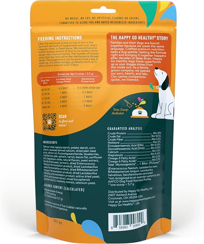 Daily Wellness Supplements for Dogs | Probiotic & Prebiotic Benefits with Fish Oil & Seaweed to Keep Your Dog Beaming All Day Long | All Breeds and Sizes | 60 Count