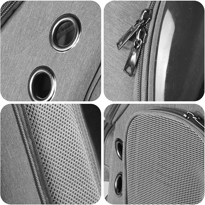Cat Carrier Backpack Dog Backpack Carrier for Small Dogs,Pet Bubble Backpack Bag with Air Holes Airline Approved Travel Carrier(Grey)