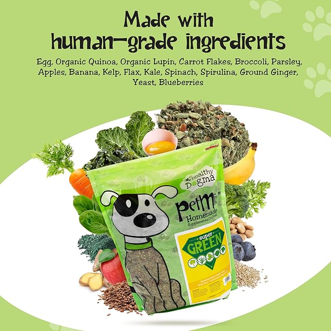 PetMix Vegetarian Dog Food for Allergies - Dehydrated, Grain Free, Raw, Homemade Dog Food (Super Greens, 10 lbs)