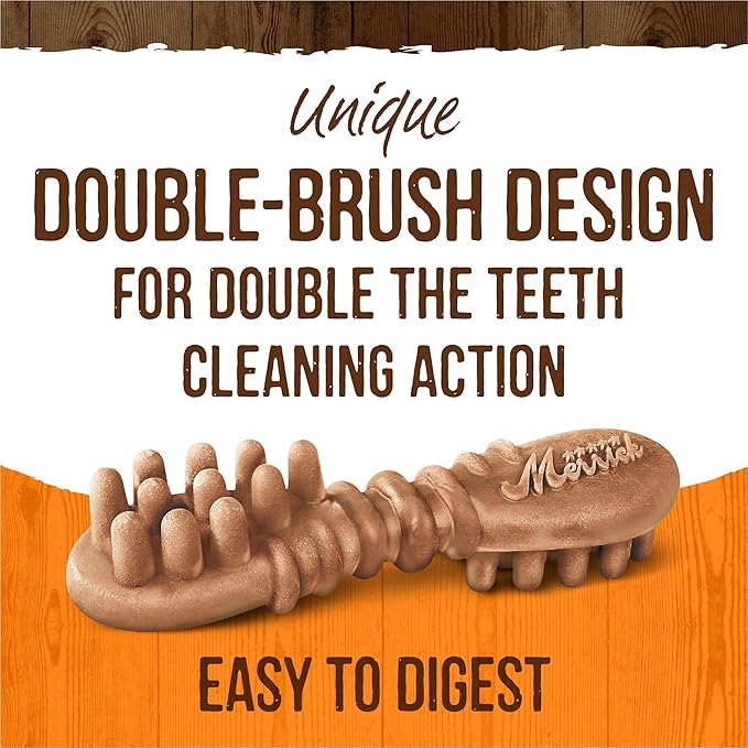 Merrick Fresh Kisses Natural Dental Chews, Treats Infused with Pumpkin and Cinnamon for Small Dogs 15-25 Lbs - 4.8 oz. Pouch