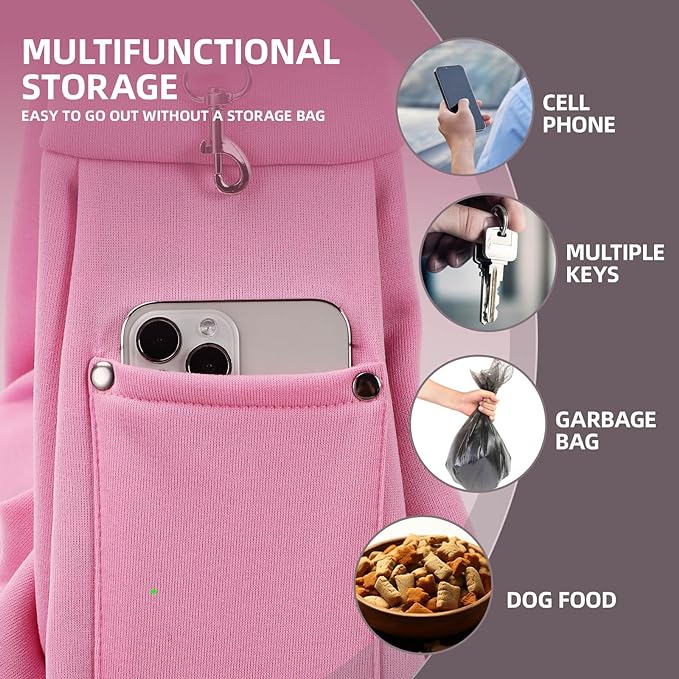 Dog Carrier Sling - Reversible Puppy Carrier Purse with Storage Pocket, Hand-Free Dog Sling Carrier for Carry Small Dogs and Cats,Travel Safety Harness, Dog and cat Harness (Pink)