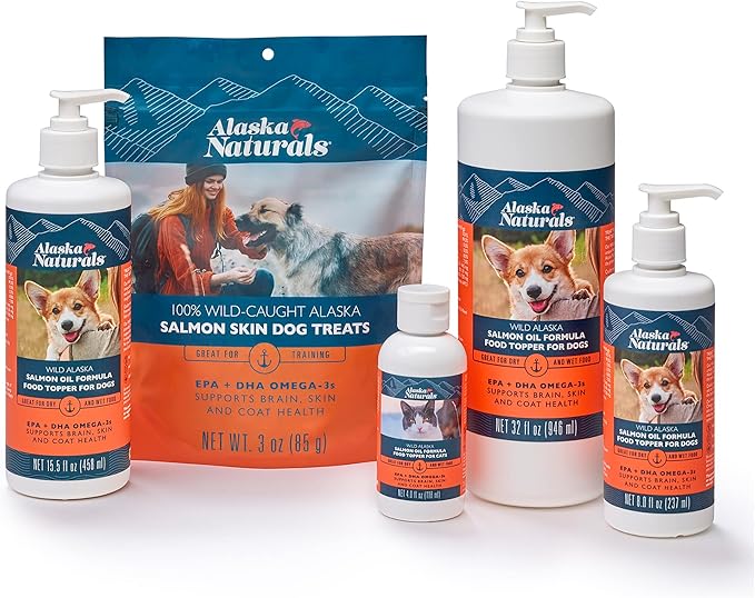 Alaska Naturals® 100% Wild-Caught Alaska Salmon Skin Dog Treats, Delivers 0.8% EPA & 1.0% DHA Omega-3 Fatty acids to Support Healthy Skin & Shiny Coat, Gluten Free, Grain Free Dogs Treat, 3 oz