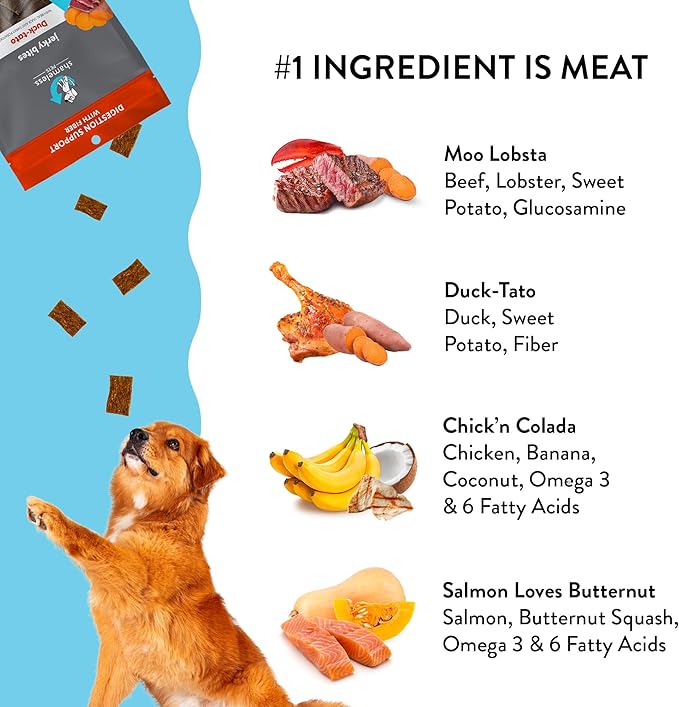 Shameless Pets Jerky Dog Treats, Variety 4-Pack - Healthy Chews with Chicken, Beef, Salmon & Duck for Dogs - Dog Treats with Real Ingredients - Free from Grain, Corn & Soy