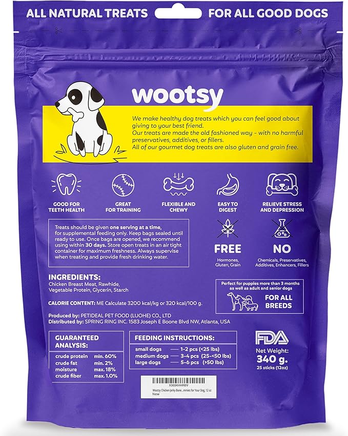 Chicken Wrapped Knotted Rawhide Bones Dog Treats - Dog Dental Health Support, Long-Lasting, Grain Free Canine Treats - Low-Calorie & High-Protein Real Chicken Dog Chews, 12 oz