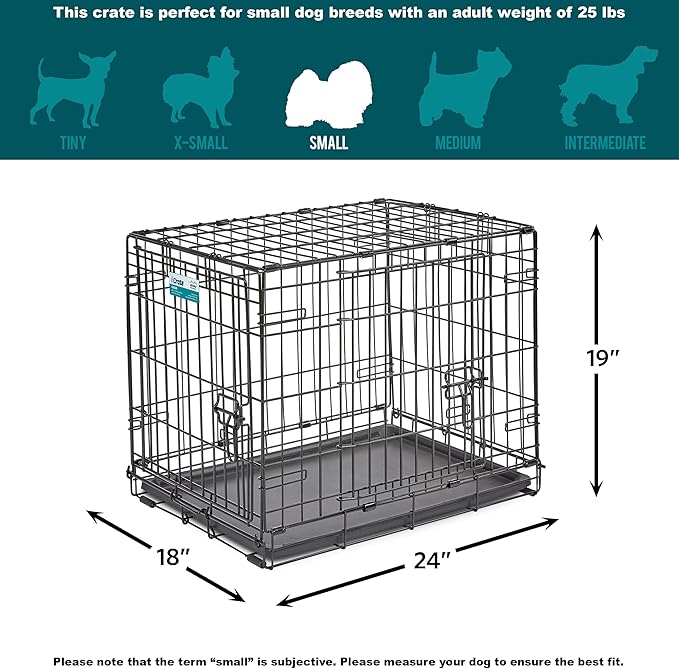 MidWest Homes for Pets Newly Enhanced Double Door iCrate Dog Crate, Includes Leak-Proof Pan, Floor Protecting Feet, Divider Panel & New Patented Features