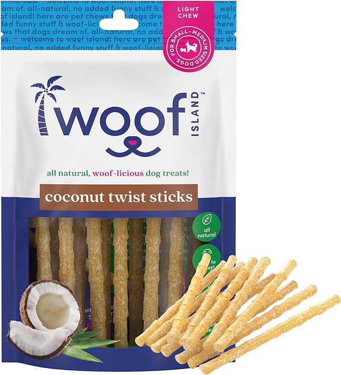 Coconut Dog Chews - Premium, All Natural Coconut Dog Treats - Healthy Puppy Treats & Vitamin Rich Rawhide Free Dog Chews - (Original)