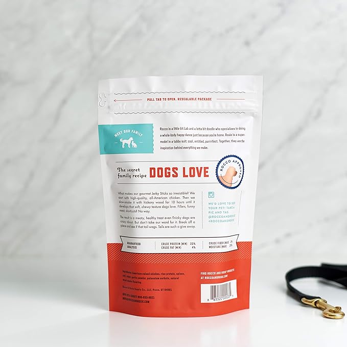 Rocco & Roxie Supply Co. - Jerky Dog Treats - Puppy Supplies - Healthy Treats for Potty Training - High Value Real Meat Slow Roasted Snacks for Small, Medium & Large Dogs & Puppies - Soft Chews