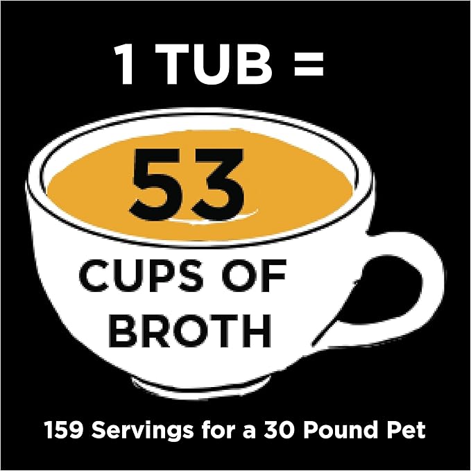 Nature's Diet Pet Bone Broth Protein Powder with Pumpkin, Fish Oil and Turmeric (Beef, 16 oz = 159 Servings)