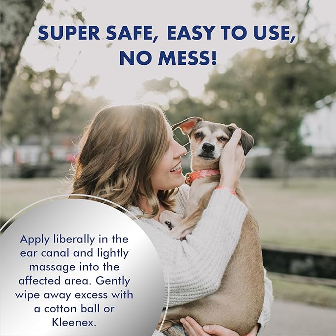 PetSilver Natural Ear Wash Flush with Patented Chelated Silver Formula, Cat and Dog Ear Cleaner and Treatment, Sooth and Clean Itchy and Inflamed Ears, Easy to Use, Made in USA, 4 oz.