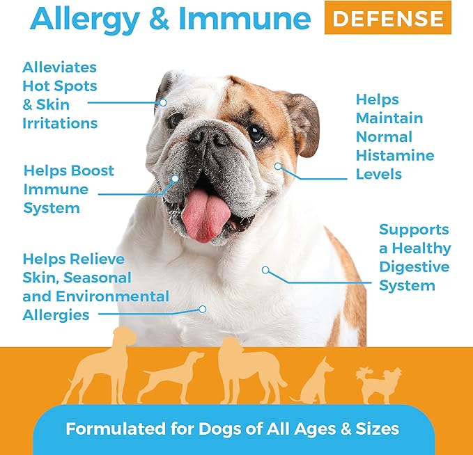 Shed Defender All Natural Allergy Relief & Probiotics Soft Chew Supplements for Dogs - Veterinarian Formulated Anti Itch & Hot Spots Omega 3 Fish Oil, Colostrum - 90 ct.