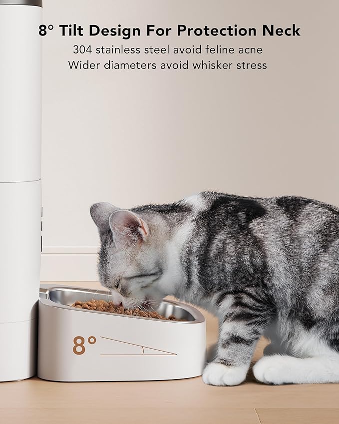 Automatic Dog Feeder, 6L Dog Food Dispenser with Customize Feeding Schedule, WiFi Automatic Dog Feeder with Timer Interactive Voice Recorder, Auto Dog Feeder for Cat Pet 1-4 Meals Dry Food