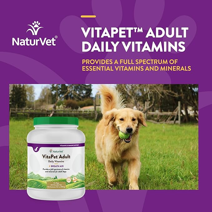 NaturVet Vita Pet Adult Plus Breath Aid Tablets -Time Release 365 ct