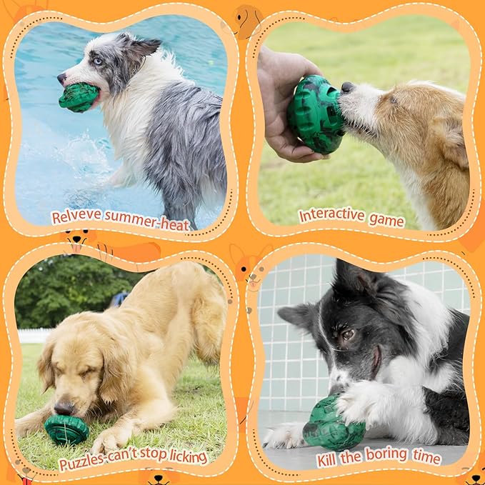 Dog Toys to Keep Them Busy,Frozen Treat Dog Enrichment Toys,Slow Food Training to Relieve Boredom and Stimulating,Dog Puzzle Treat Food Dispensing Ball Toy for Small Medium Large Dog