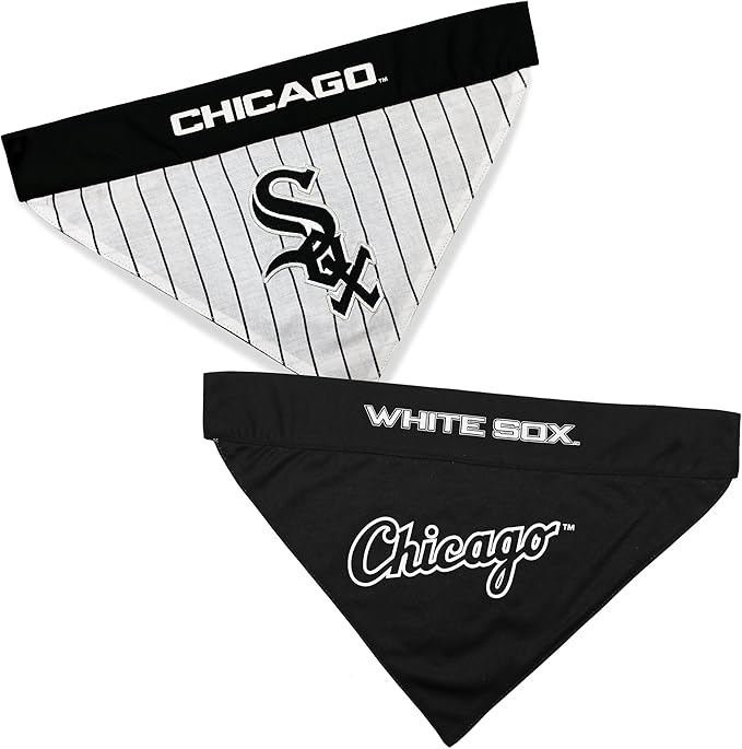 Pets First WSX-3217-L-XL MLB Chicago White Sox Reversible Pet Bandana, Large/X-Large, MLB Team Color