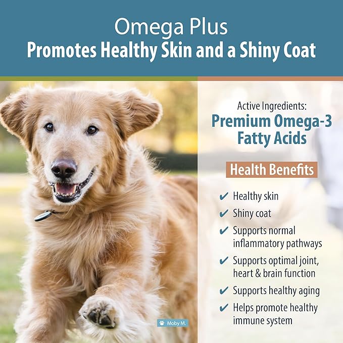 JustFoodForDogs Omega Plus Premium Fish Oil for Dogs Omega 3 Supplement, Liquid, 8 oz