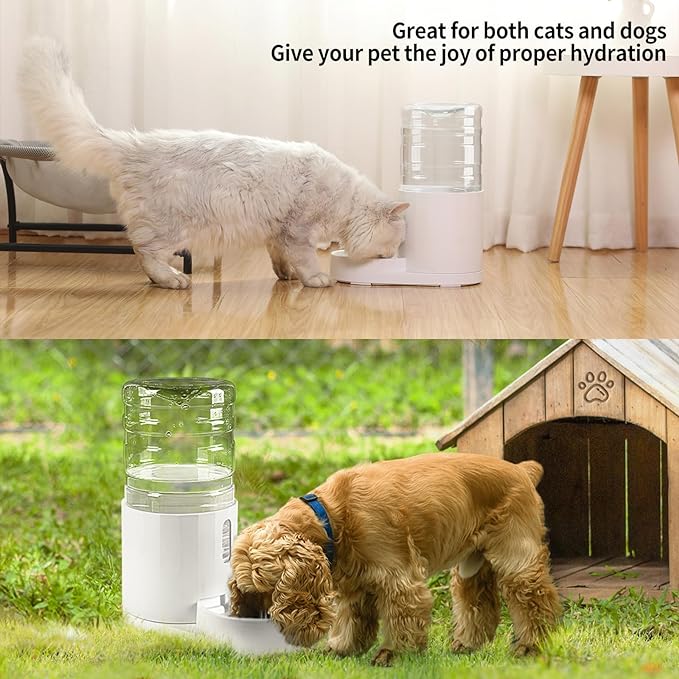 CZPET 4L Pet Water Dispenser Unplugged Automatic Water Bowl Dispenser Gravity Water Dispenser for Cats Water Self Feeder Dog Fountain Dogs Bowl Bottles for Kitten Puppy