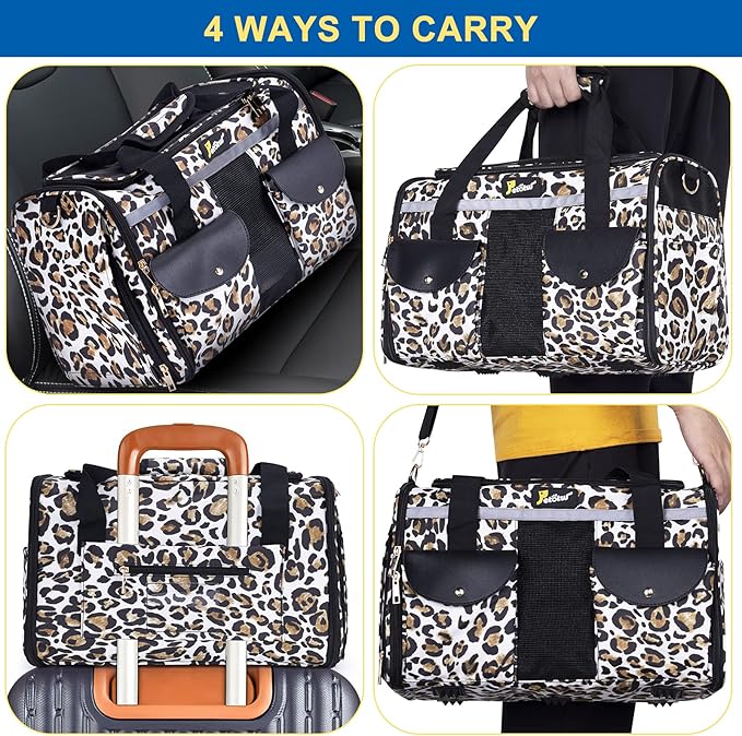 Pet Carrier Cat Carrier for Small Dogs, Dog Carrier, Cat Kennel, Dog Cat Pet Travel Carrier, Soft- Sided Pet Travel Carrier for Cats Dogs, Portable Foldable Pet Bag (Large)