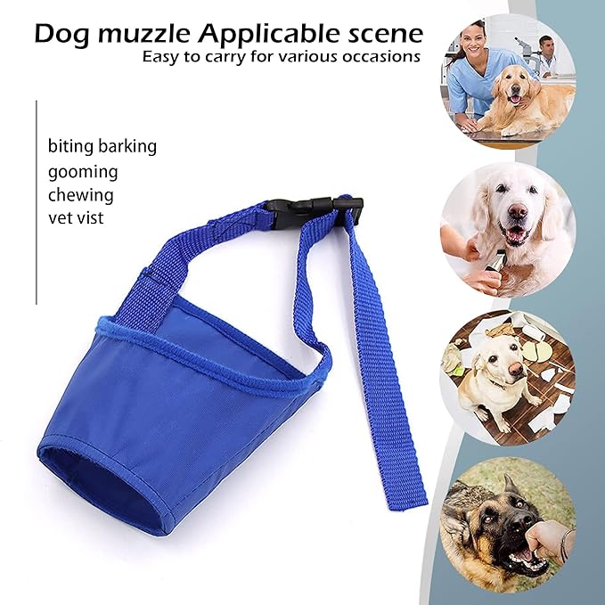 Parts Express Dog Muzzle, Soft Anti-Biting Barking Chewing Muzzle, Breathable Waterproof Adjustable Muzzle for Small Medium Dogs,Blue (XS)
