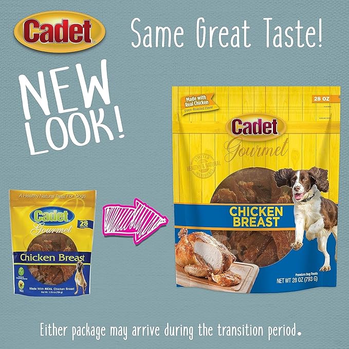 Cadet Chicken Breast Jerky Dog Treats, 28 Ounces Per Bag (2 Pack)