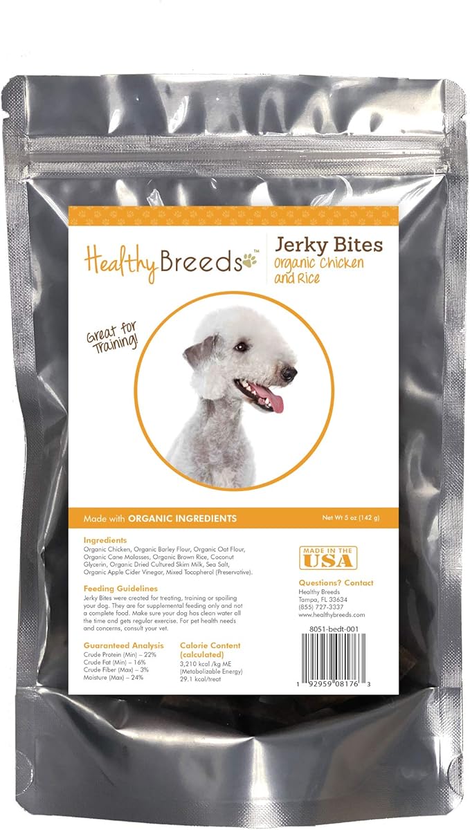 Healthy Breeds Bedlington Terrier Jerky Bites Chicken & Rice Recipe Dog Treats 5 oz