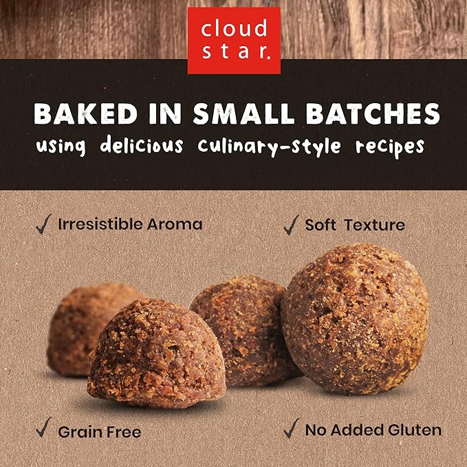 Cloud Star Wag More Bark Less Meatballs – Soft Grain Free Real Natural Chicken Dog Treats, Chicken 14 oz.