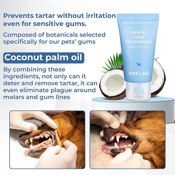 Pet Dental Care Toothpaste - Dog Oral Health Toothpaste - Removes Plaque & Tartar Build-Up - Enamel-Safe Cat Toothpaste - Eliminates Bad Breath
