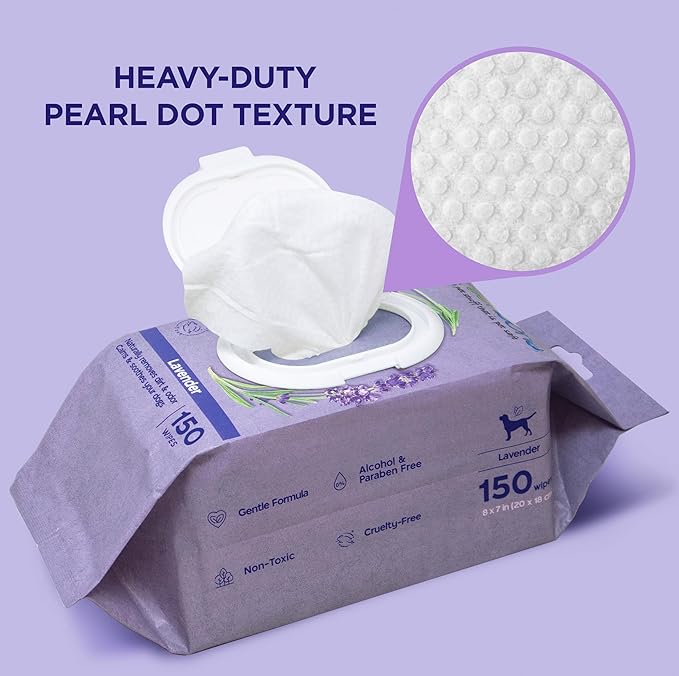Calming Dog Wipes Lavender Scented 150 Wipes