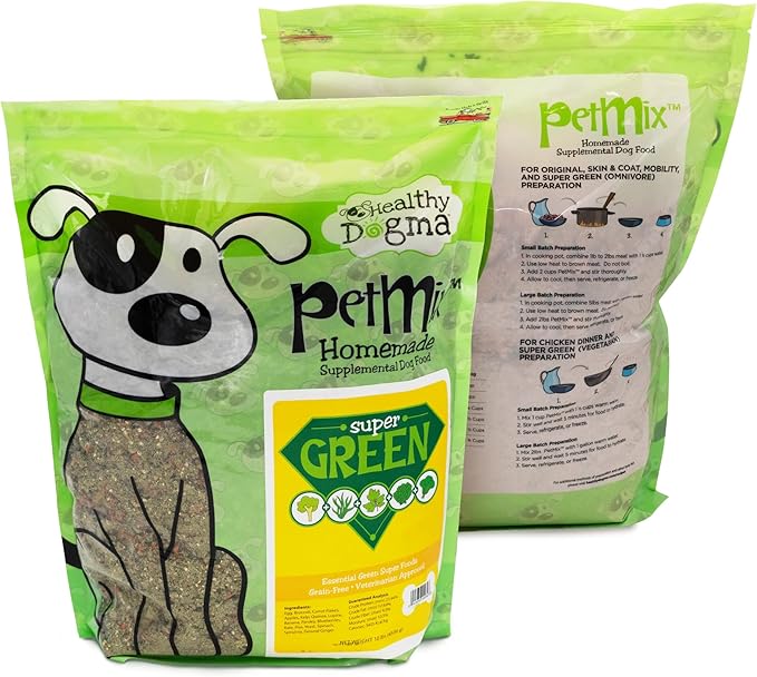 PetMix Vegetarian Dog Food for Allergies - Dehydrated, Grain Free, Raw, Homemade Dog Food (Super Greens, 10 lbs)