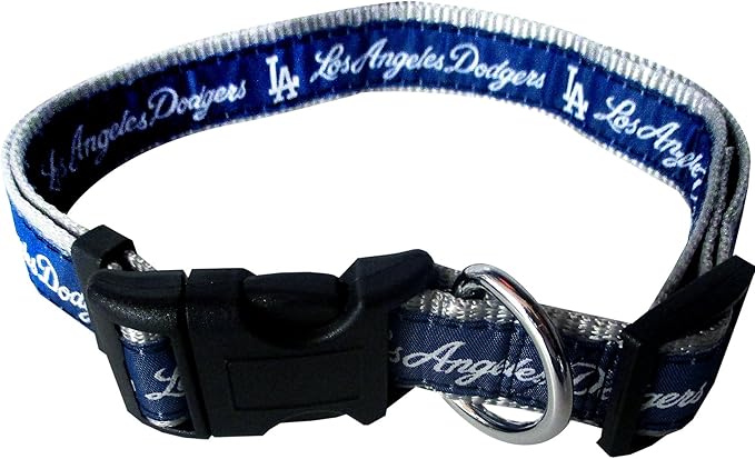 MLB Los Angeles Dodgers Licensed PET COLLAR- Heavy-Duty, Strong, and Durable Dog Collar. Available in 29 Baseball Teams and 4 Sizes