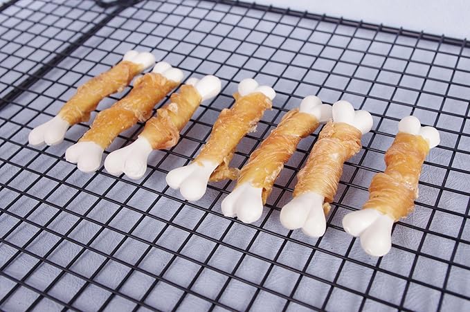 Dog Treats, Chicken Wrapped Calcium Dog Bones, Rawhide Free Dog Treats, 2.8 inch, 12oz