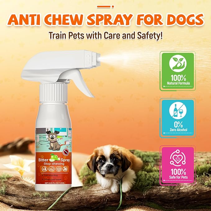 Bitter Apple Spray for Dogs to Stop Chewing, Anti Chew Behavior Training Aid for Dogs and Cats, Bitter Yuck Spray for Dogs Prevent Chewing Licking of Bandages, Paws, Shoes, Fur and Furniture