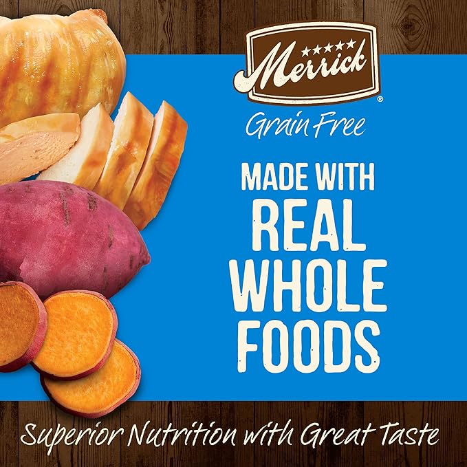 Merrick Grain Free Premium Large Breed Dry Dog Food, Wholesome and Natural Kibble, Chicken and Sweet Potato - 22.0 lb. Bag