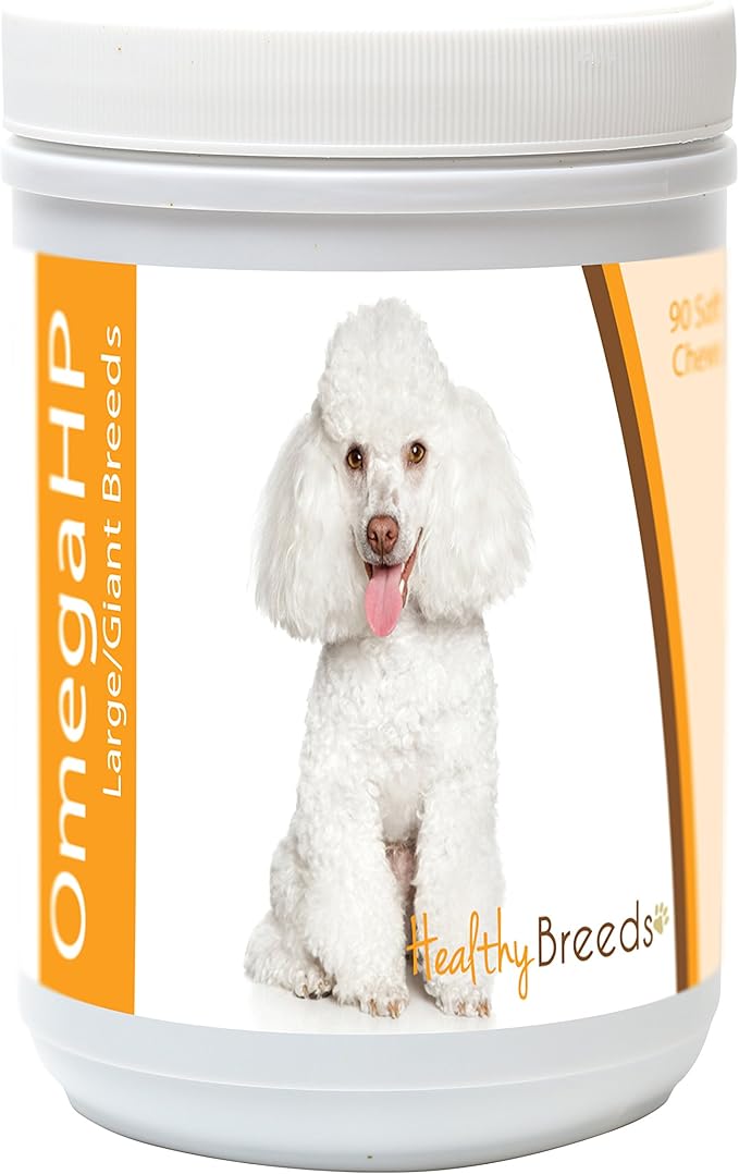 Healthy Breeds Toy Poodle Omega HP Fatty Acid Skin and Coat Support Soft Chews 90 Count