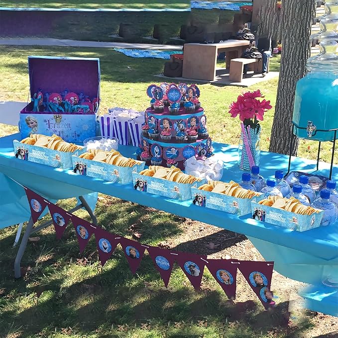 30Pack Frozen Birthday Party Supplies, Frozen Food Tray Party Favors Paper Food Serving Tray,Frozen Paper Trays.5.5 x 4.5 x2IN