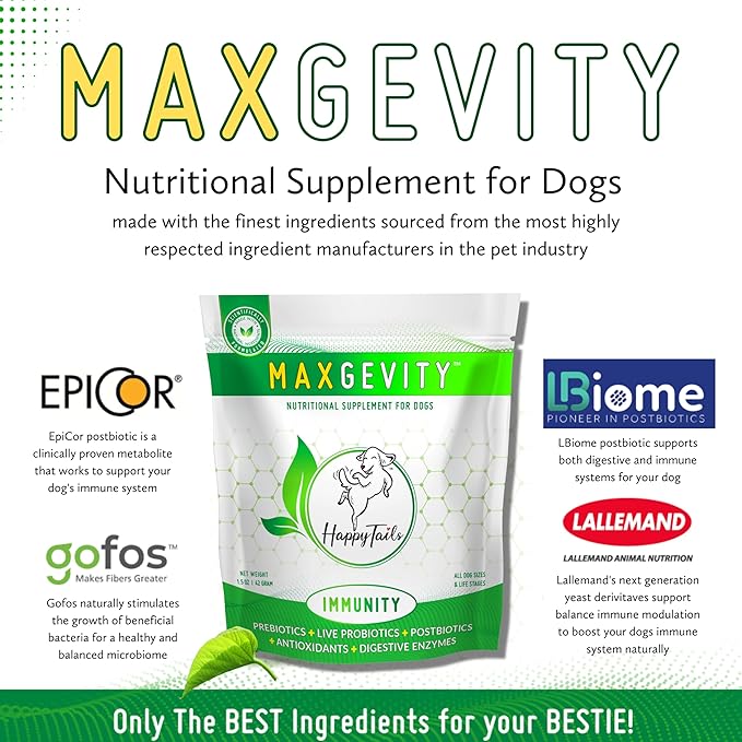 MAXGEVITY Digestive and Immune Support Meal Topper with Superfoods, Live Probiotics, Pre & Postbiotics, Digestive Enzymes, and Antioxidants, Up to 90-Day Supply