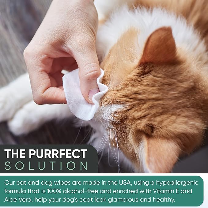 MAGICARE Grooming Wipes for Dogs & Cats - 400 Dog Wipes for Cleaning Paws, Ears and Butt - Unscented Deodorizing Pet Wipes for Dogs with Sensitive Skin - Proudly Made in USA