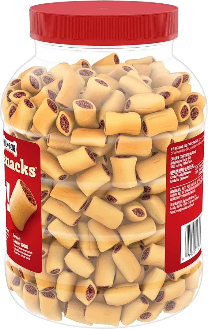 Milk-Bone MaroSnacks Dog Treats, Beef, 40 Ounce with Real Bone Marrow and Calcium