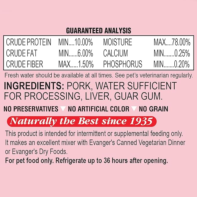 Evanger's Grain-Free Pork for Dogs & Cats