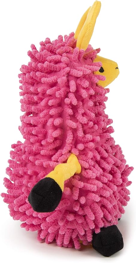 goDog Llamas Noodle Squeaky Plush Dog Toy, Chew Guard Technology - Pink, Small