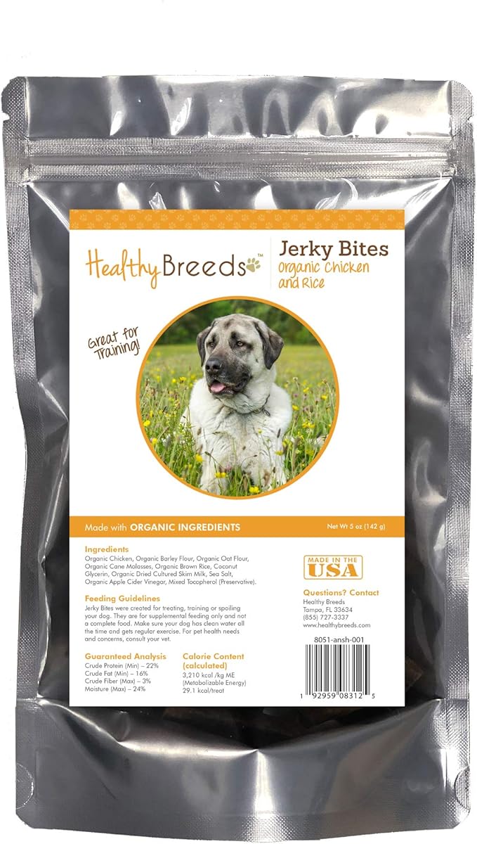 Healthy Breeds Anatolian Shepherd Dog Jerky Bites Chicken & Rice Recipe Dog Treats 5 oz