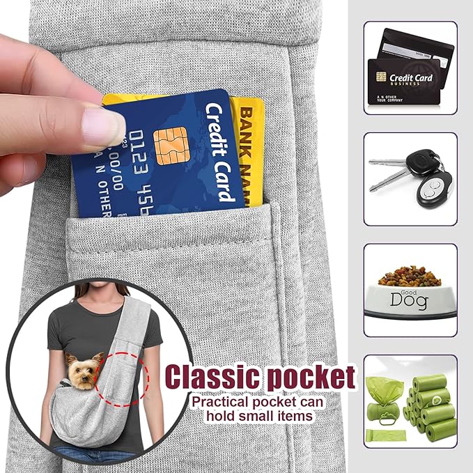 Dog Carrier Sling - Stylish and Convenient - Comfortable Dog Purse for Traveling - Secure Bag for On-The-Go Pet Parents - Perfect for Small Dogs - Fashionable and Functional - stay Hands-Free