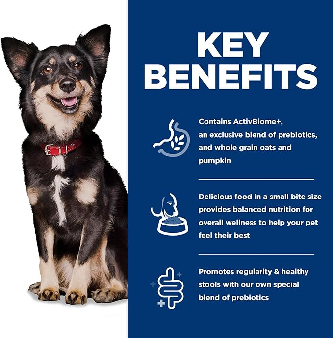 Hill's Science Diet Perfect Digestion, Adult 1-6, Digestive Support, Small Kibble, Dry Dog Food, Chicken, Brown Rice, & Whole Oats, 12 lb Bag